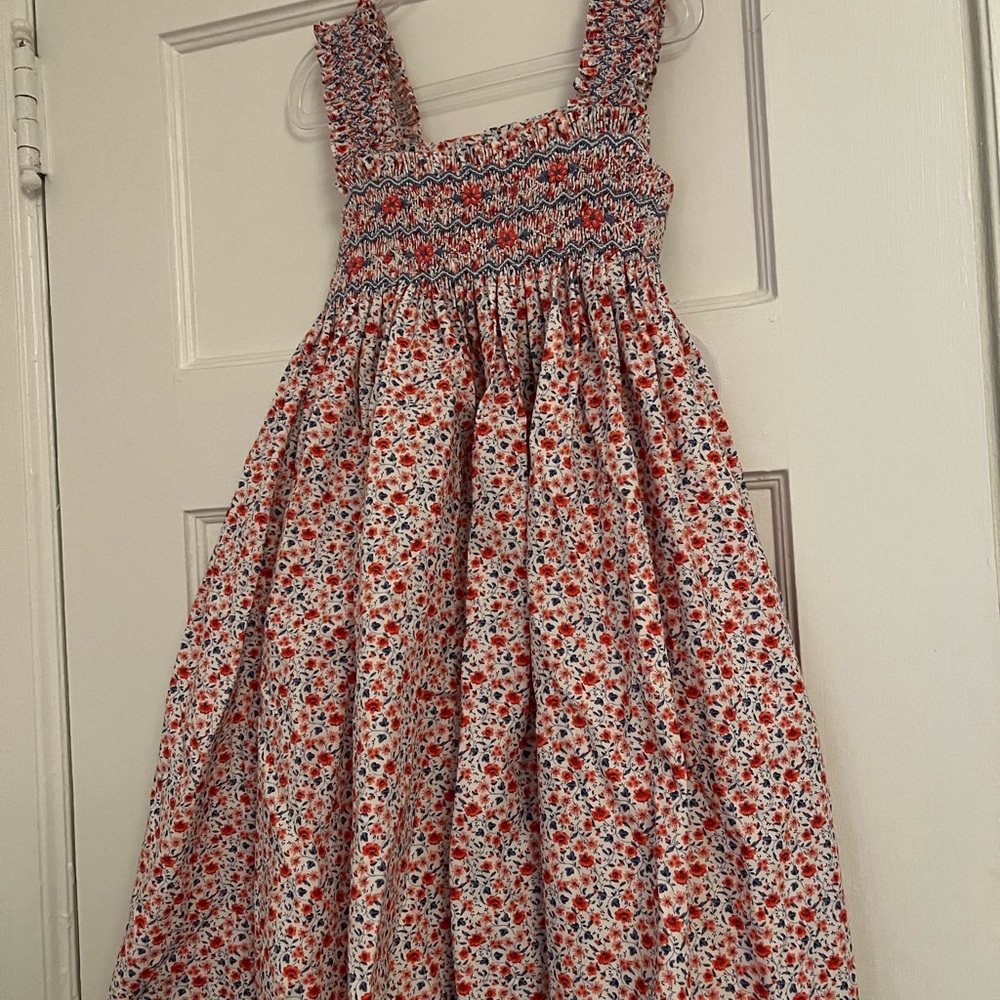Luli & Me Red and White Smocked Sundress